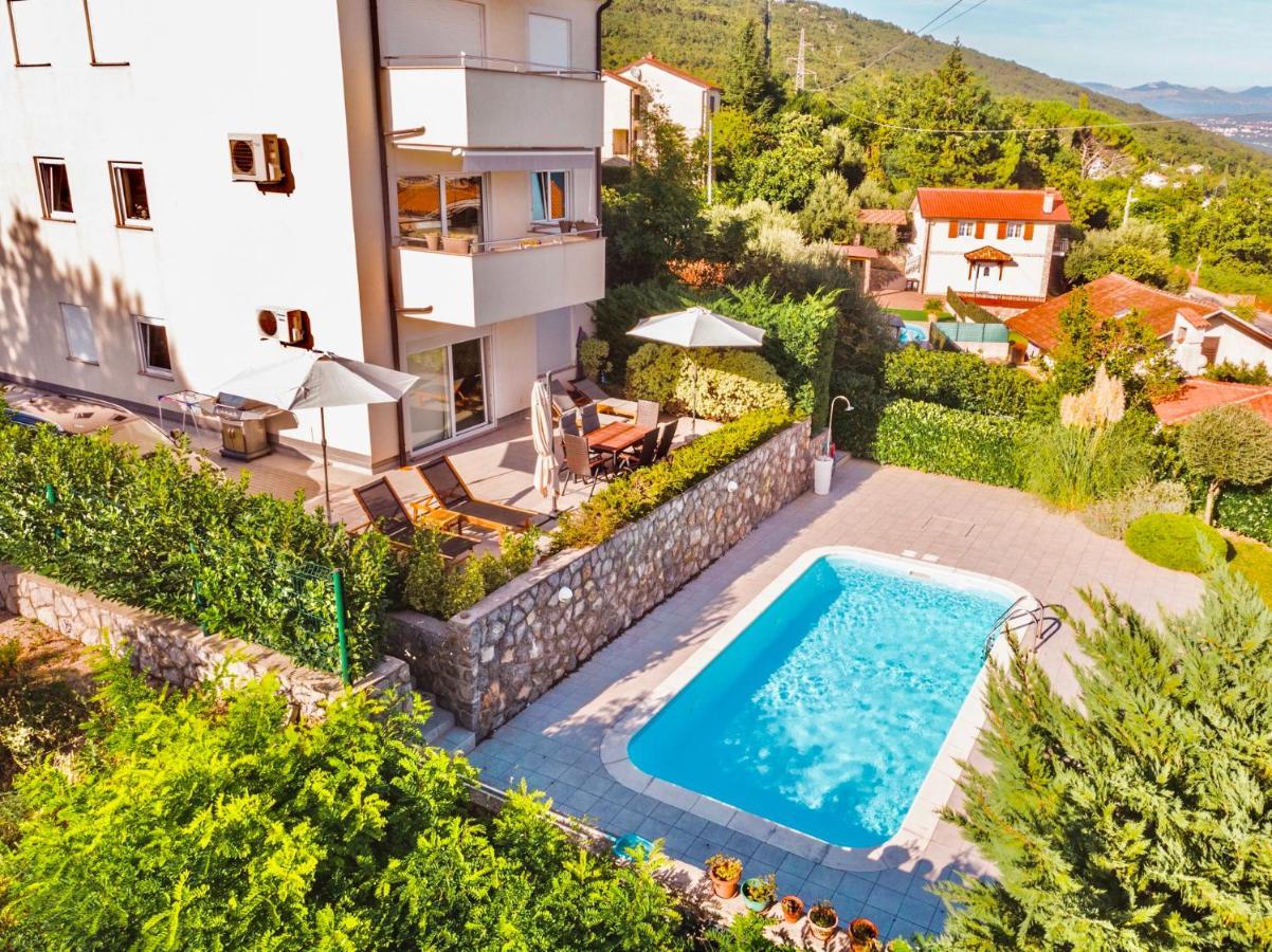 Panoramic Apartment Sea View And Pool Opatija Ичичи Экстерьер фото
